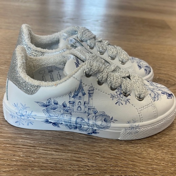 Monnalisa Rose Glitter Sneakers Girls 8T (EU 27) Made in Italy NWOT Designer - Picture 12 of 16